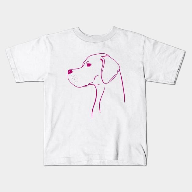 English Pointer (Pink and Berry) Kids T-Shirt by illucalliart